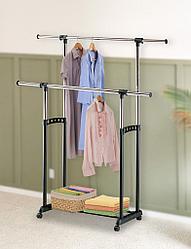 Вешалка для одежды двойная гардеробная Табыс EP 9098-B2 (черный цвет) лофт