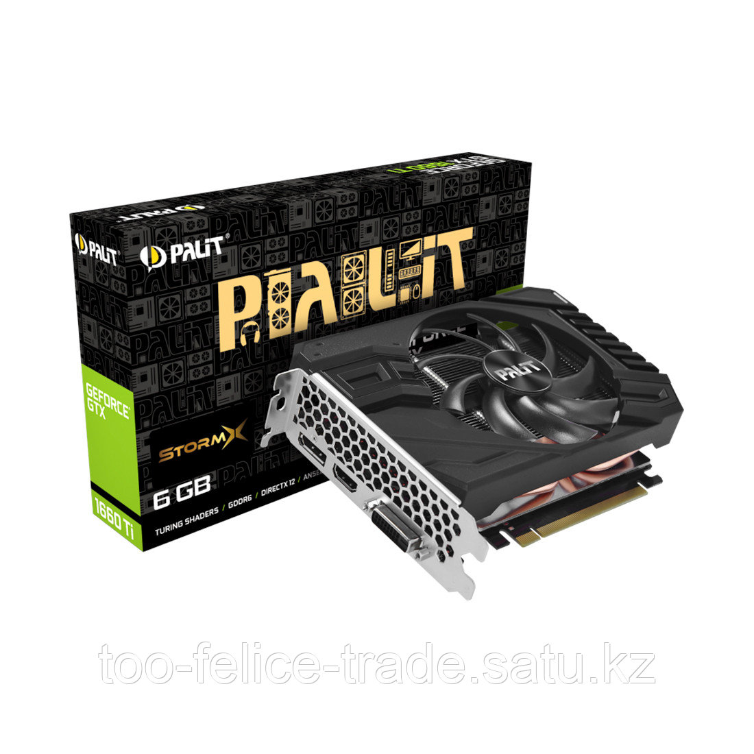 PALIT Video Card NVIDIA GeForce GTX 1660 Ti StormX, 6GB 192bit GDDR6, 1770 / 6000, PCI-E 3, DP, HDMI, DVI, - фото 2 - id-p97470869