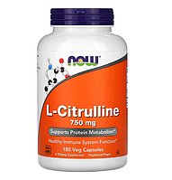 NOW Foods, L-цитрулин, 750 мг, 180 капсул в растительной оболочке