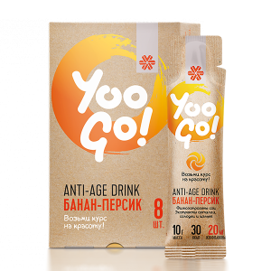 Yoo Gо - Напиток Anti-age Drink «Банан-персик» 8 шт по 10 г - фото 1 - id-p102417465