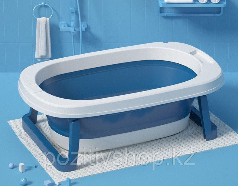Детская ванночка складная 82 см с термометром Синий - фото 1 - id-p102422644