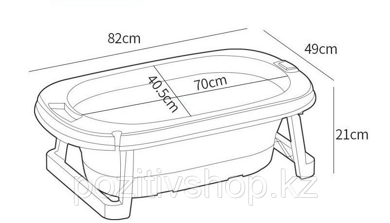 Детская ванночка складная 82 см с термометром Желтый - фото 6 - id-p102422646