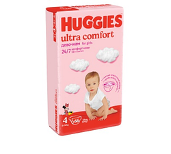 Подгузники Huggies Ultra Comfort Размер 4+ Упаковка MEGA для девочек 66шт