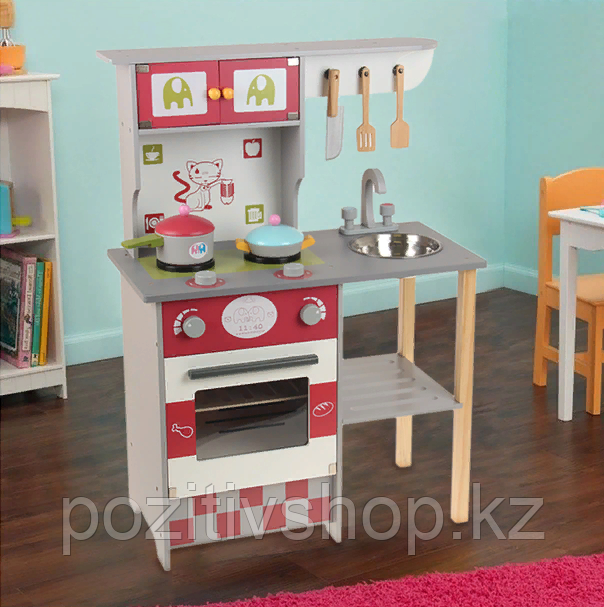 Детская деревянная кухня Настоящий повар RED - фото 1 - id-p102428546