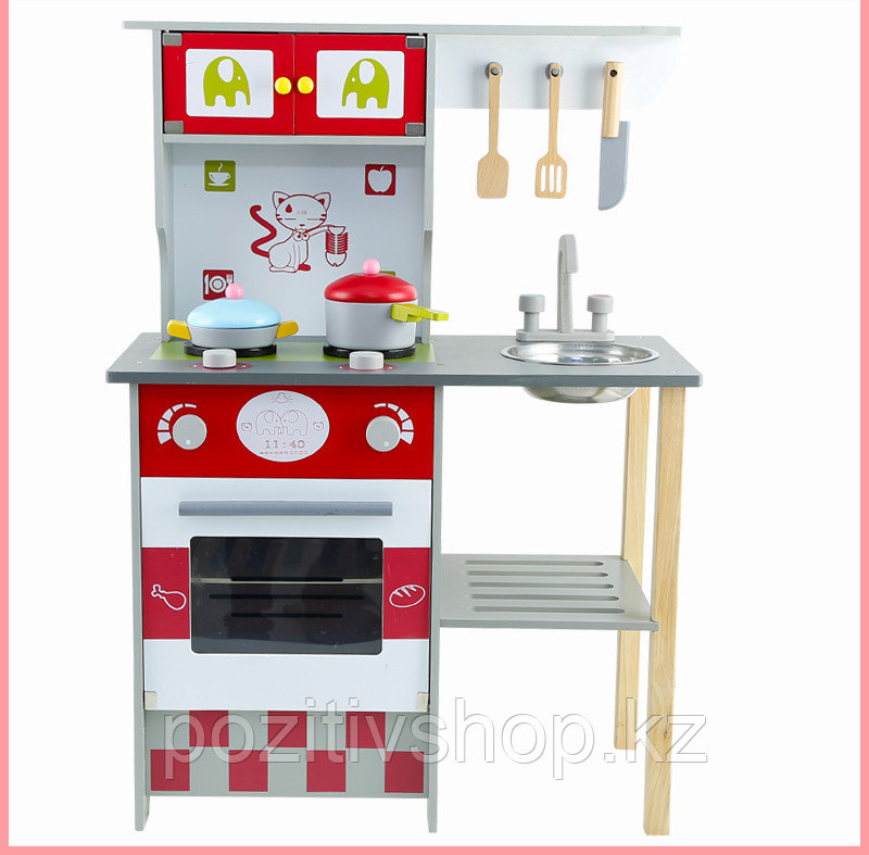 Детская деревянная кухня Настоящий повар RED - фото 3 - id-p102428546