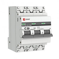 Автоматический выключатель 3P 20А (С) 4,5kA ВА 47-63 EKF PROxima