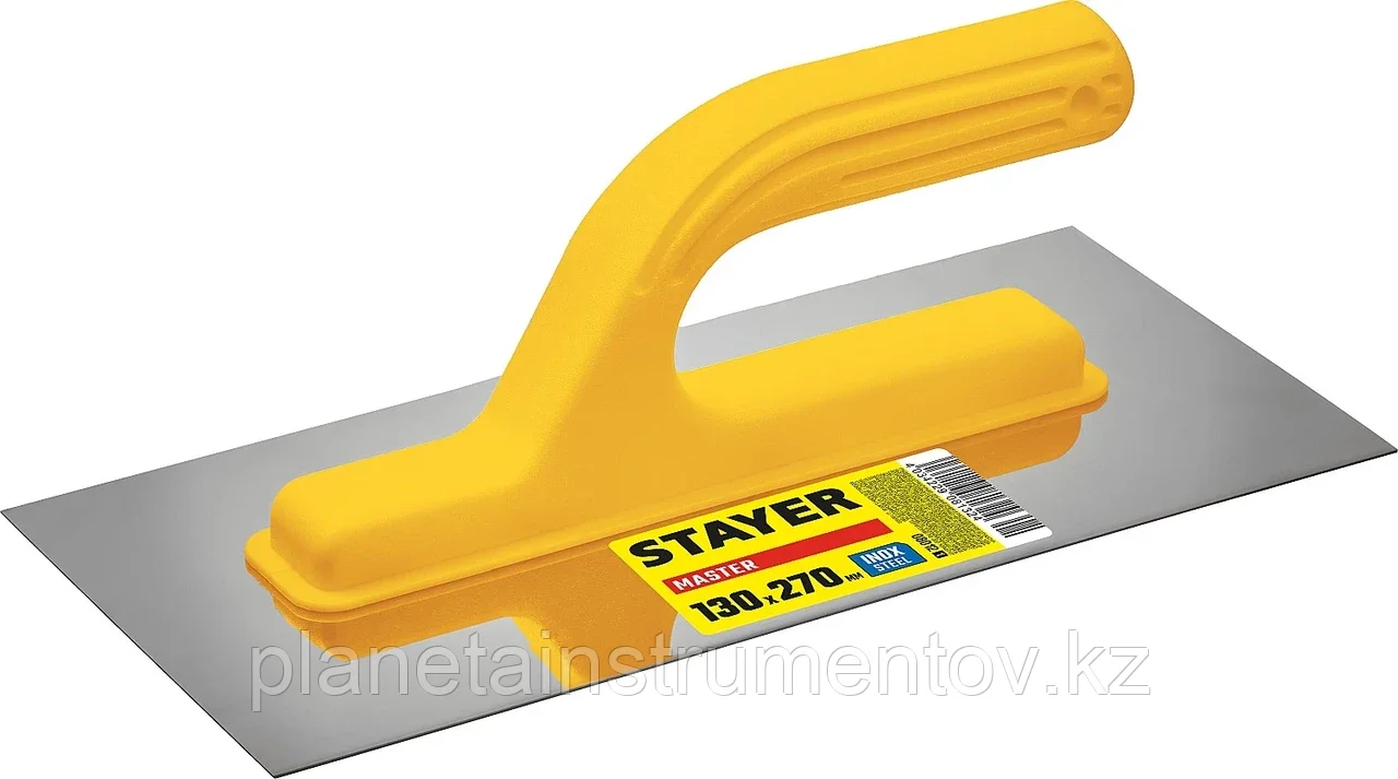 STAYER 130х270 мм, нержавеющая, пластмассовая рукоятка, гладилка 08012_z01