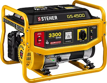 STEHER 3/3.3 кВт, однофазный, синхронный, щеточный, бензиновый генератор GS-4500