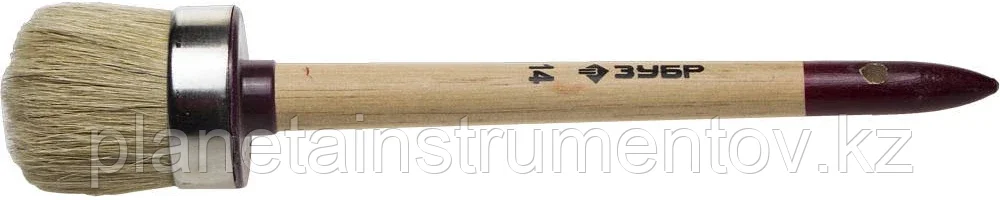 ЗУБР 50 мм, щетина натуральная светлая, деревянная ручка, кисть круглая УНИВЕРСАЛ - МАСТЕР 01501-50