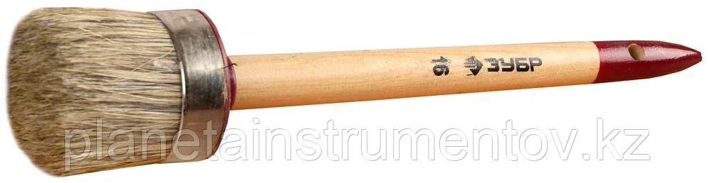 ЗУБР 55 мм, щетина натуральная светлая, деревянная ручка, кисть круглая УНИВЕРСАЛ - МАСТЕР 01501-55