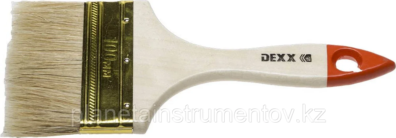 DEXX 100 мм, 4", щетина натуральная, кисть плоская "ПРАКТИК" 0100-100_z02