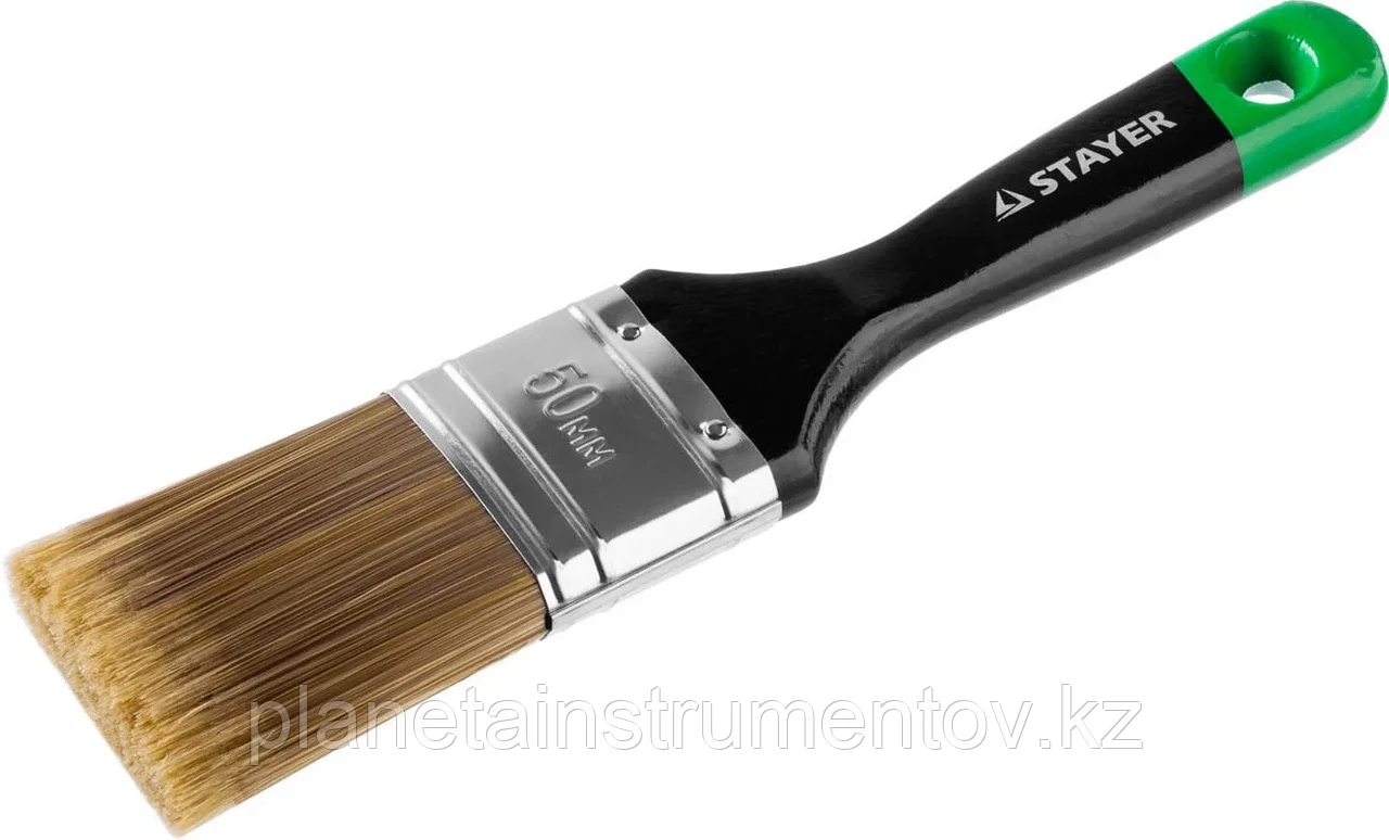 STAYER 50 мм, 2", щетина искусственная, деревянная ручка, кисть плоская KANEKARON-EURO 0106-050