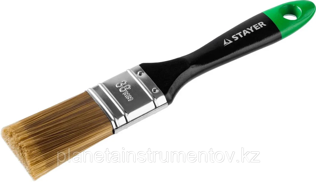 STAYER 38 мм, 1,5", щетина искусственная, деревянная ручка, кисть плоская KANEKARON-EURO 0106-038