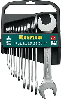 KRAFTOOL 12 шт, 6 - 32 мм, набор ключей гаечных рожковых 27033-H12C_z01