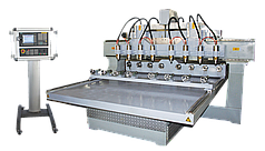 Многошпиндельный фрезерно-гравировальный станок с 8 поворотными устройствами размером 300*120мм 
