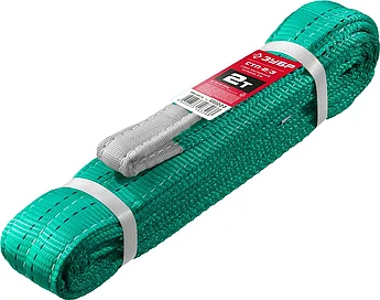 ЗУБР 2 т, 3 м, петлевой текстильный строп зеленый СТП-2/3 43552-2-3