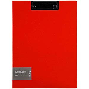 Папка-планшет с зажимом Berlingo Steel&Style A4, пластик (полифом), красная. - фото 1 - id-p102452487