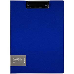 Папка-планшет с зажимом Berlingo с зажимом "Steel&Style" A4, пластик (полифом), синяя