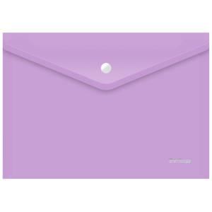 Папка-конверт на кнопке Berlingo "Starlight", А4, 180мкм, прозрачная фиолетовая, индив. ШК