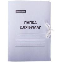 Папка для бумаг с завязками, картон мелованный, 300 г/м2, белый