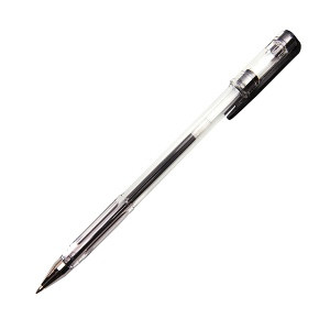 Ручка гелевая, цвет чернил чёрный, 0,5 мм, прозрачный корпус.