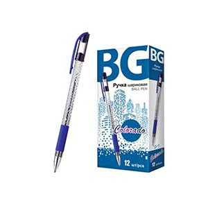 Ручка шариковая BG Colorado, 0,7 мм, синяя, прозрачный корпус.