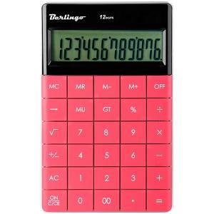 Калькулятор настольный 12 разрядов, двойное питание, 165*105*13 мм, тёмно-розовый.