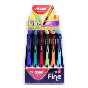 Ручка шариковая автоматическая VINSON FREE, масляные чернила, корпус sof touch ассорти, синяя 1,0 мм