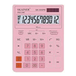 Калькулятор Skainer SK-555PK большой настольный бухгалтерский 12 разрядов.