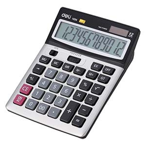 Калькулятор настольный DELI 1654 12 разрядный серый. - фото 1 - id-p102451410