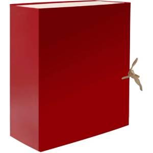 Папка-бокс архивная складная, бумвинил Lamark, А4, 150 мм, красная
