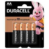 Батарейка AA Duracell Basic Alkaline, LR06, 1.5V, 4 шт. в блистере.