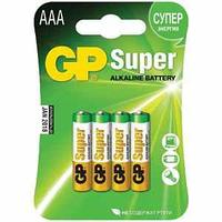 Батарейка AAA GP Super Alkaline, LR03, 1.5 V, 4 шт. в блистере.