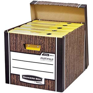 Короб архивный Fellowes  Bankers Box Woodgrain 325*285*385, гофрокартон, сборка FastFold.