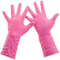 Перчатки резиновые Paclan "Practi.Comfort", р.S, розовые.