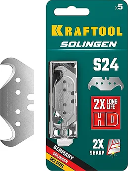 KRAFTOOL тип S24, 5шт., лезвия крюковидные SOLINGEN 09643-S5_z02