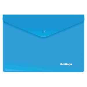 Папка-конверт на кнопке Berlingo, А5+, 180мкм, синяя