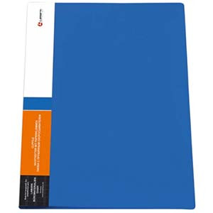 Папка с боковым пружинным, 0,60мм, корешок 17мм, карман на корешке с индексной вставкой, синяя