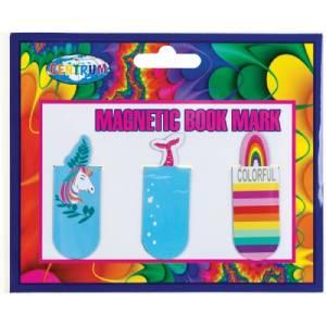 Магнитная закладка для книг, пластиковая 3шт, цвета ассорти