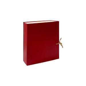 Папка-бокс архивная складная, бумвинил Lamark, А4, 100 мм, красная