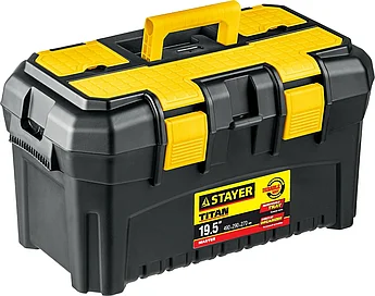 STAYER 490 x 262 x 250 мм (19"), пластиковый, ящик для инструментов TITAN-19 38016-19