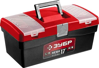 ЗУБР 420 х 220 х 180 мм (17"), пластиковый, ящик для инструмента НЕВА-17 38323-17