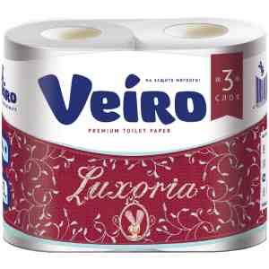 Veiro Luxoria Туалетная бумага, 3-х слойная, 4 шт/уп., 19,4 м/рул., тиснение, белая.