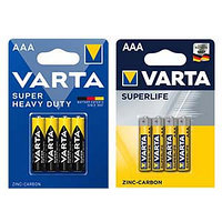 Батарейка AAA VARTA Superlife Super Heavy Duty, R03P, 1.5V, 4 шт. в блистере.