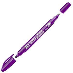 Маркер перманентный двухсторонний Luxor "Twing 150" фиолетовый, пулевидный, 0,7/1мм