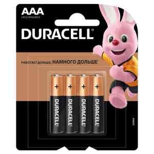 Батарейка AAA Duracell Basic Alkaline, LR03, 1.5V, 4 шт. в блистере. - фото 1 - id-p102455516