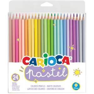 Карандаши цветные Carioca "Pastel", 24цв., ПВХ, европодвес