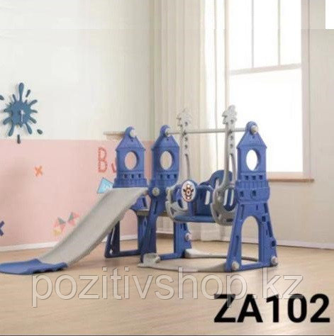 Детский комплекс с горкой и качелей машинка ZA102 - фото 1 - id-p102455634