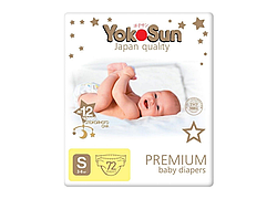 Детские подгузники  "YokoSun" Premium S (3-6 кг), 72 шт