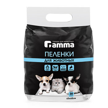 Gamma Одноразовые пеленки для собак 40*60см уп. 30 шт.